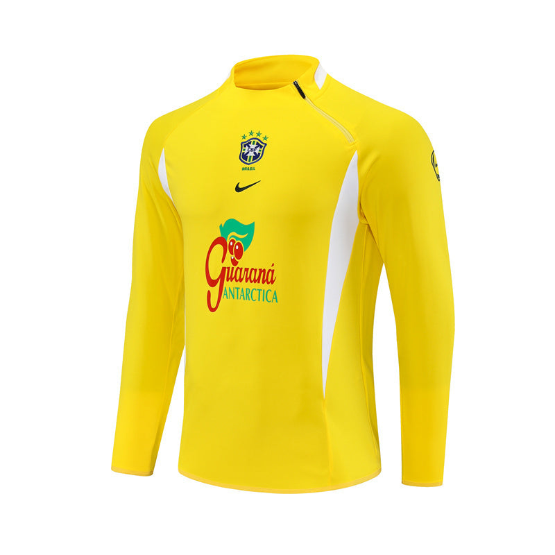 Maillot d'entraînement rétro à manches longues Brasil 2002