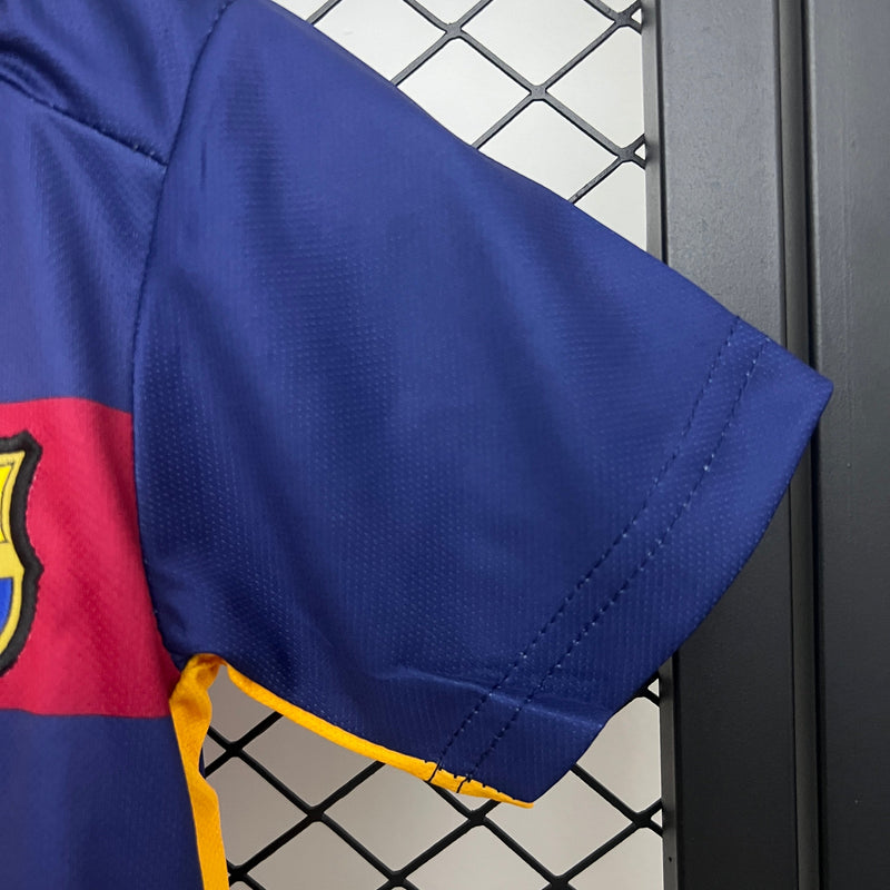 T-shirt et Short Enfant Retro FC Barcelona Home 15/16