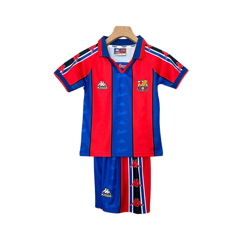 T-shirt et Short Enfant Retro FC Barcelona Home 95/97