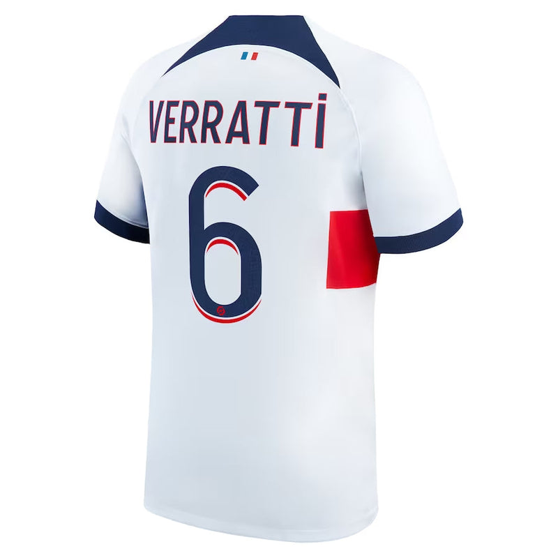 Maillot de supporter Paris Saint-Germain Extérieur 23/24 Verratti 6 pour Homme - Blanc