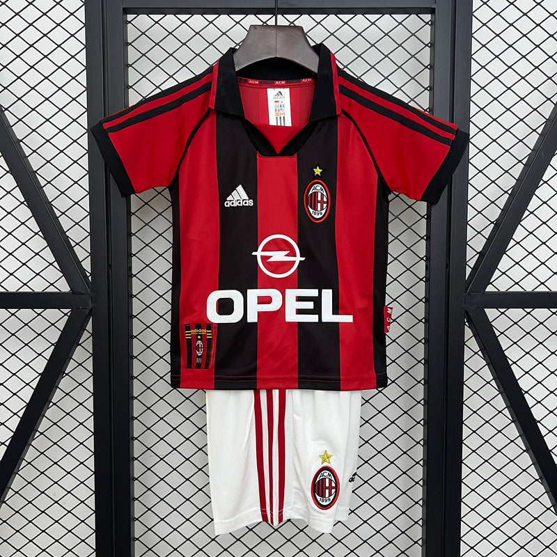 T-shirt et Short pour Enfant AC MILAN Home Rétro 98/99