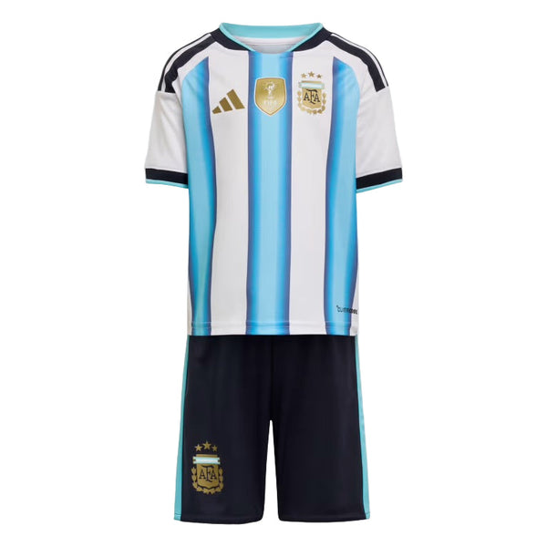T-shirt et Short pour Enfant Argentina 26/27 - AVEC PATCH CHAMPION DE LA COUPE DU MONDE