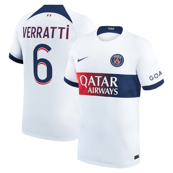 Maillot de supporter Paris Saint-Germain Extérieur 23/24 Verratti 6 pour Homme - Blanc