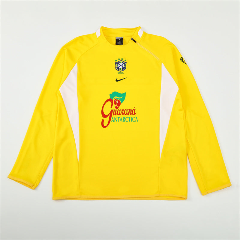 Maillot d'entraînement rétro à manches longues Brasil 2002
