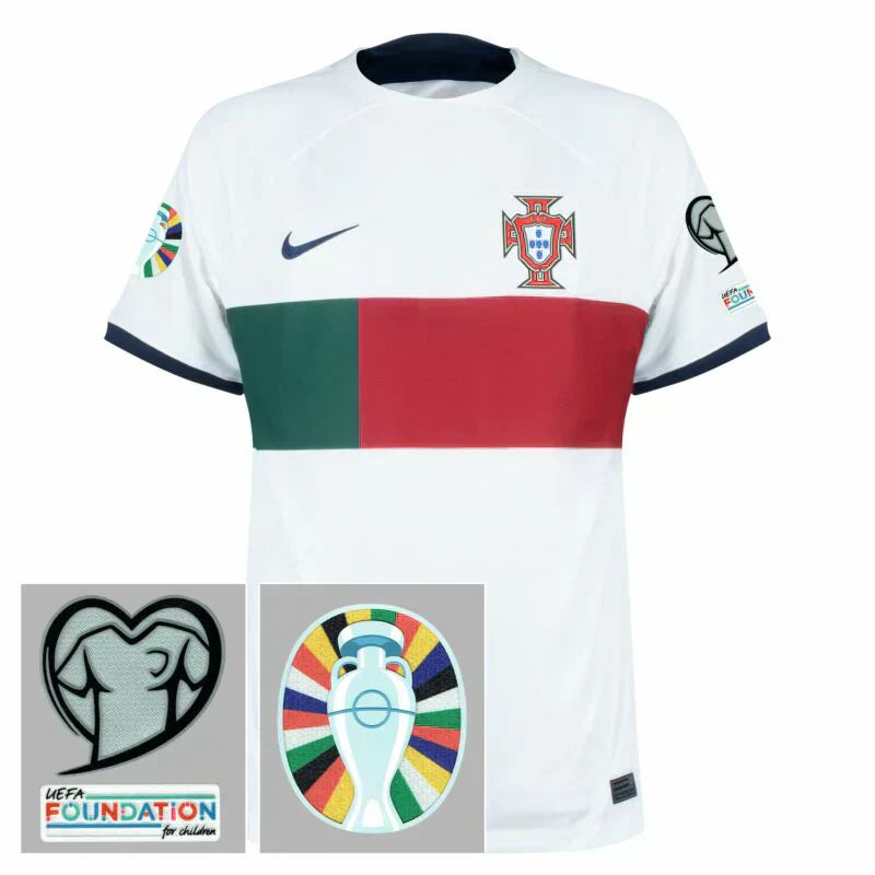 Maillot Portugal Extérieur 2022-2023 incl. Ensemble de patchs de qualification pour l'Euro 2024