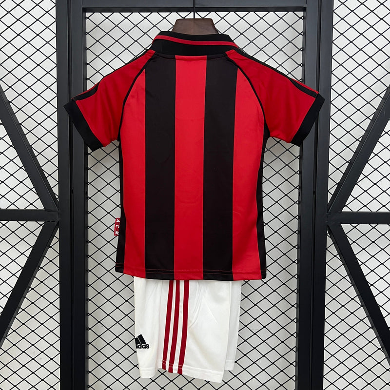 T-shirt et Short pour Enfant AC MILAN Home Rétro 98/99