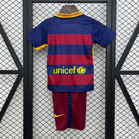 T-shirt et Short Enfant Retro FC Barcelona Home 15/16