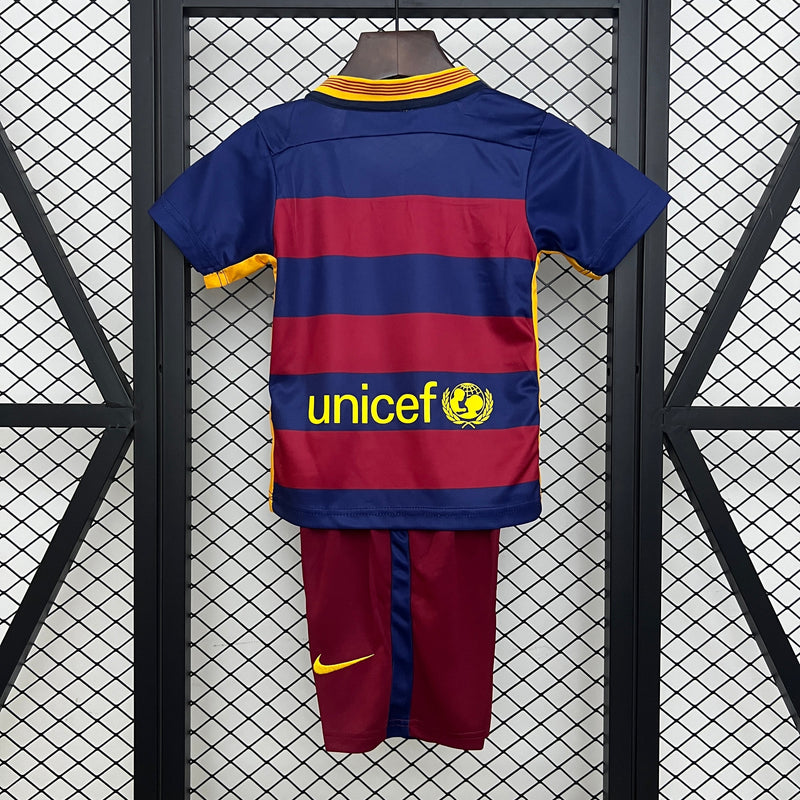 T-shirt et Short Enfant Retro FC Barcelona Home 15/16