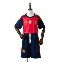 T-shirt et short Enfant Espagne Home 26/27 avec deux étoiles et l'écusson de champion du monde