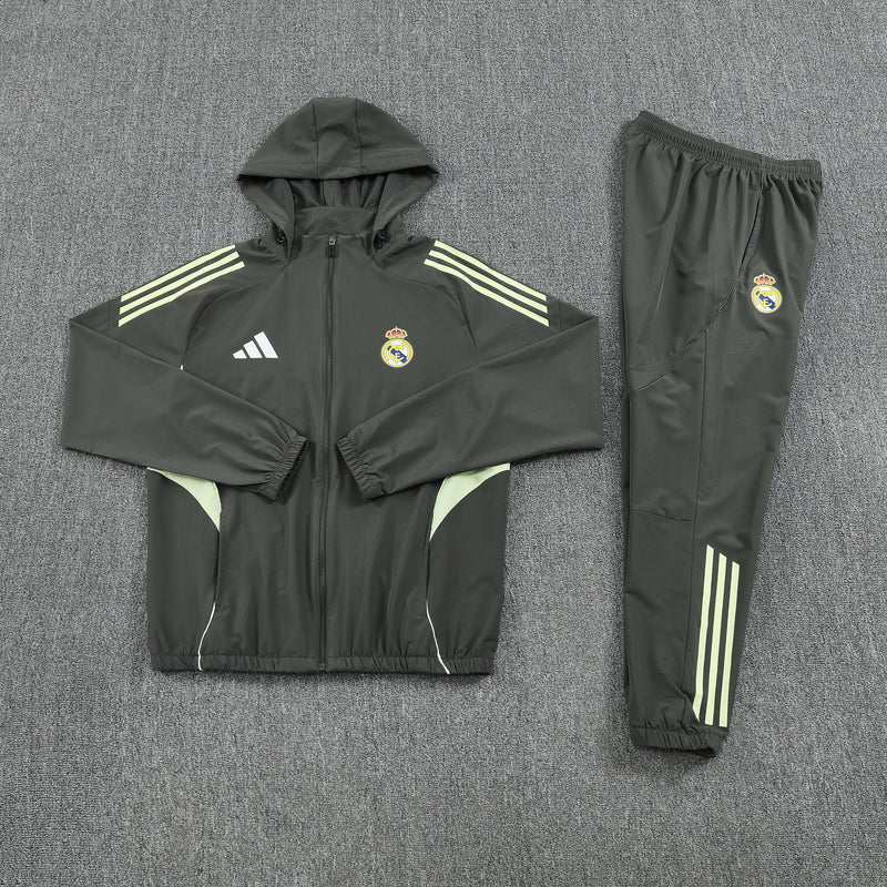 Ensemble de survêtement de football imperméable Real Madrid 25/26