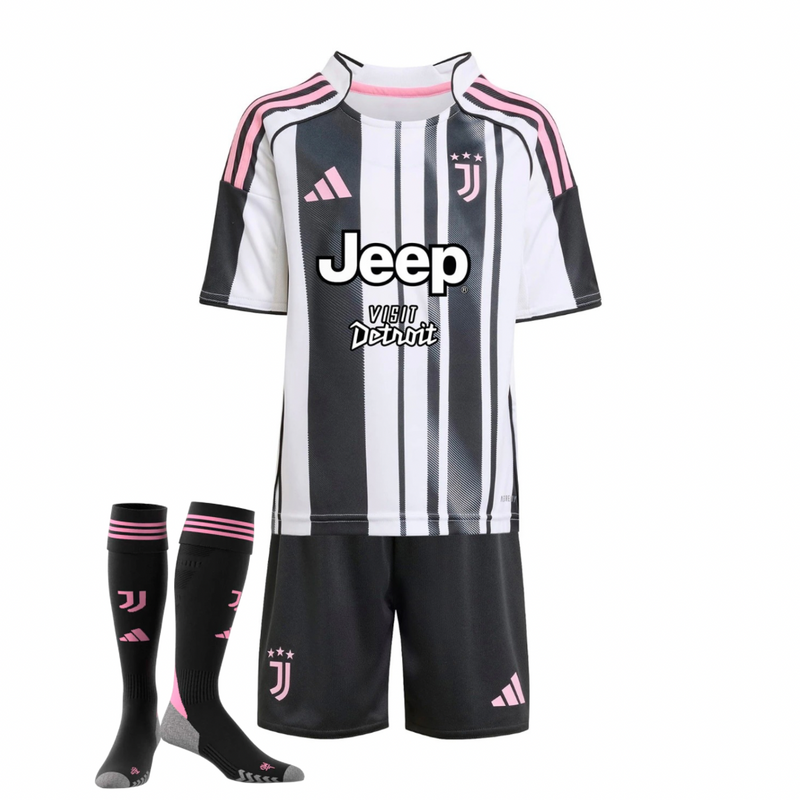 T-shirt et short pour enfants de la Juventus Home 25/26 - Avec des Chaussettes