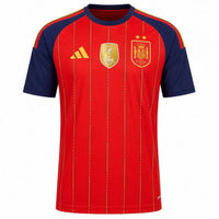 Maillot Espagne Home 26/27 avec deux étoiles et l'écusson de champion du monde