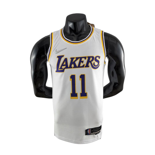 Maillot NBA blanc des Lakers de Los Angeles #11 IRVING du 75e anniversaire