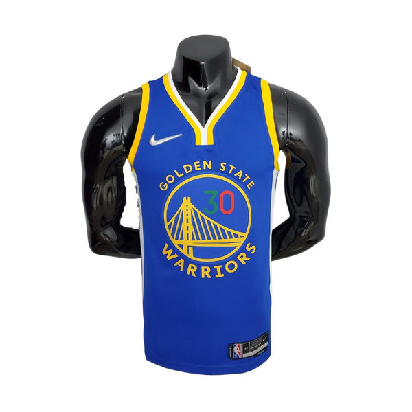 Maillot NBA bleu Golden State Warriors 75e anniversaire Curry #30 édition Mexique