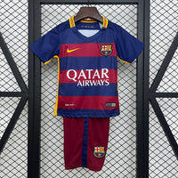 T-shirt et Short Enfant Retro FC Barcelona Home 15/16