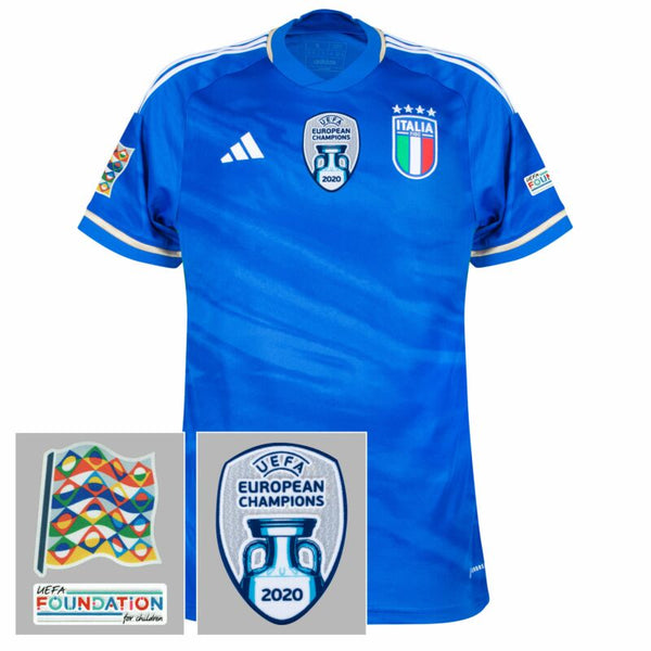 Maillot Italie Home 2023-2024 incl. Ensemble de patchs de la Ligue des Nations